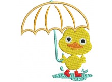 Stickmuster - Ente mit Schirm